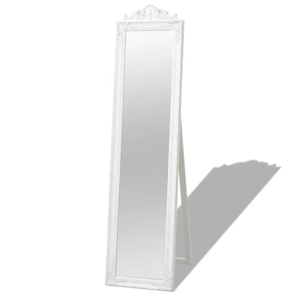 Unbranded Free-Standing Mirror Baroque Style 160 x 40 Cm White