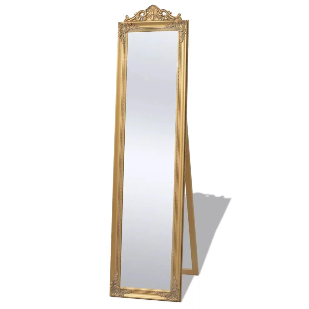 Unbranded Free-Standing Mirror Baroque Style 160 x 40 Cm Gold