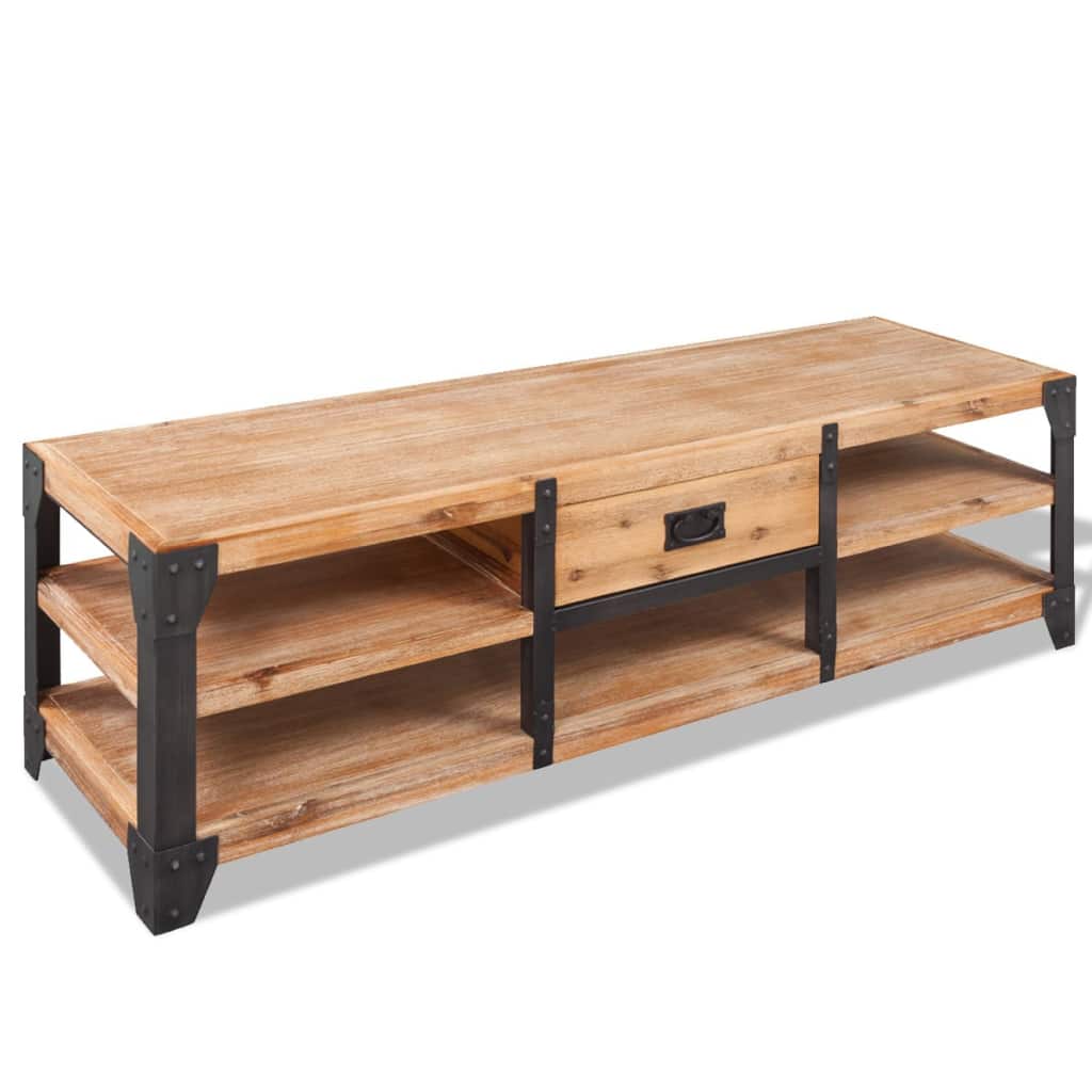 Unbranded TV Stand Solid Acacia Wood 140 x 40 x 45 Cm