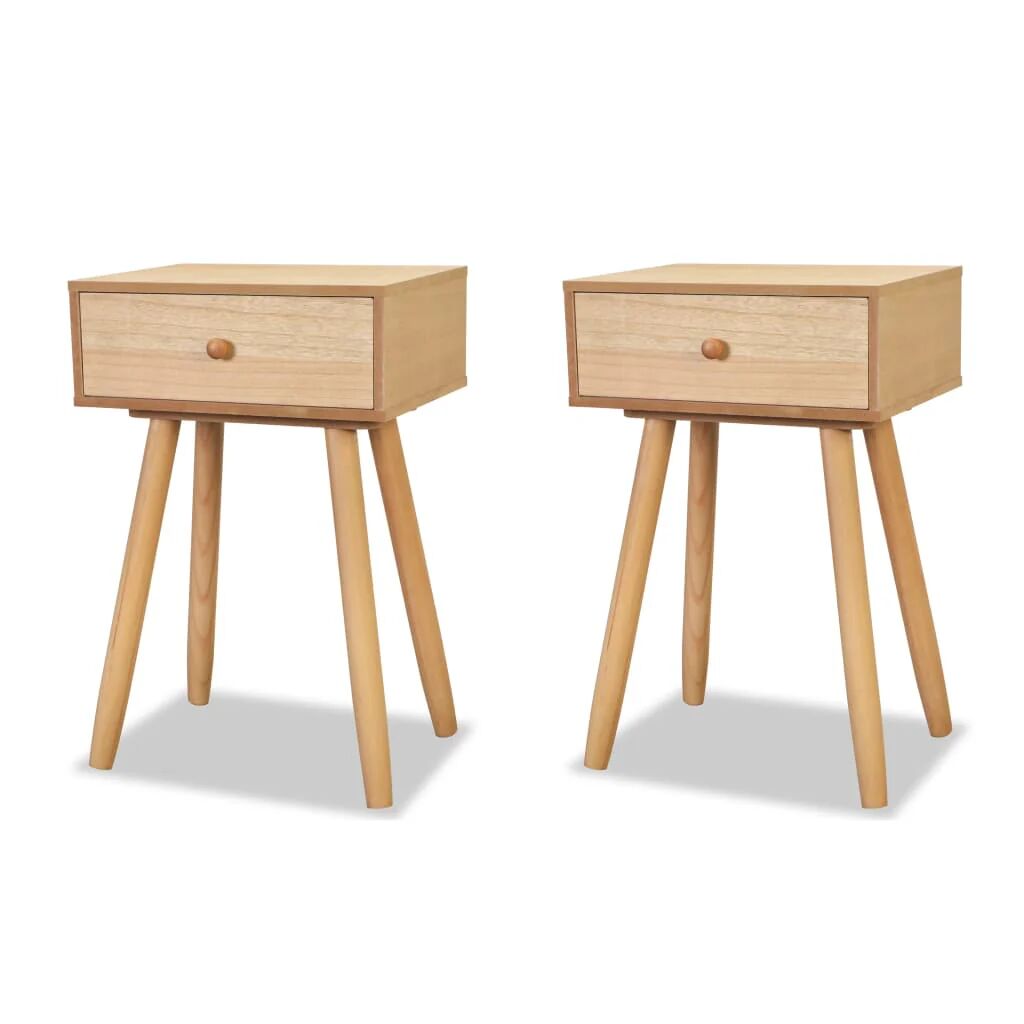 Unbranded Bedside Tables 2 Pcs Solid Pinewood 40 x 30 x 61 Cm Brown
