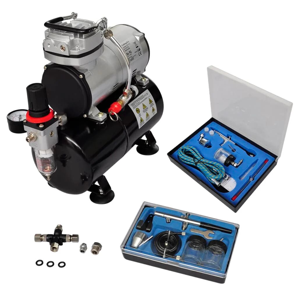 Unbranded Airbrush Compressor Set With 2 Pistols