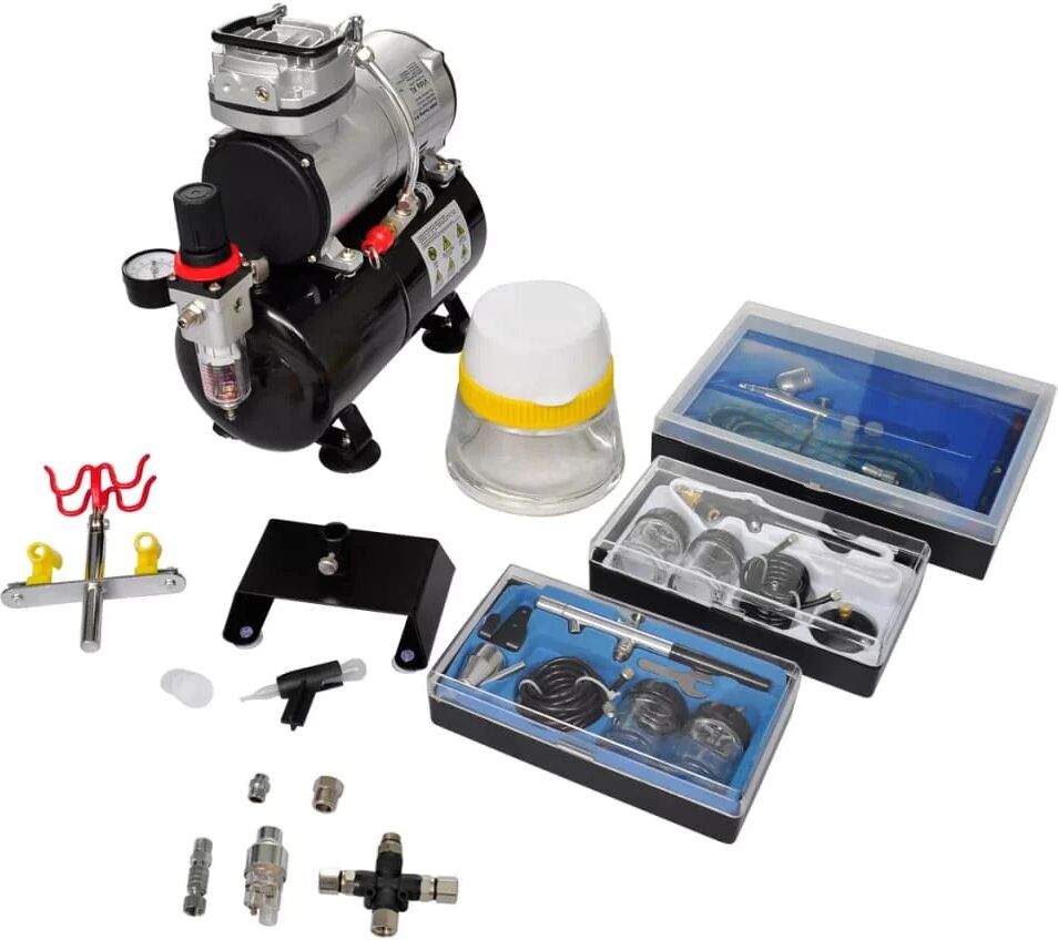 Unbranded Airbrush compressor Set With 3 Pistols 310 x 150 x 310 Mm