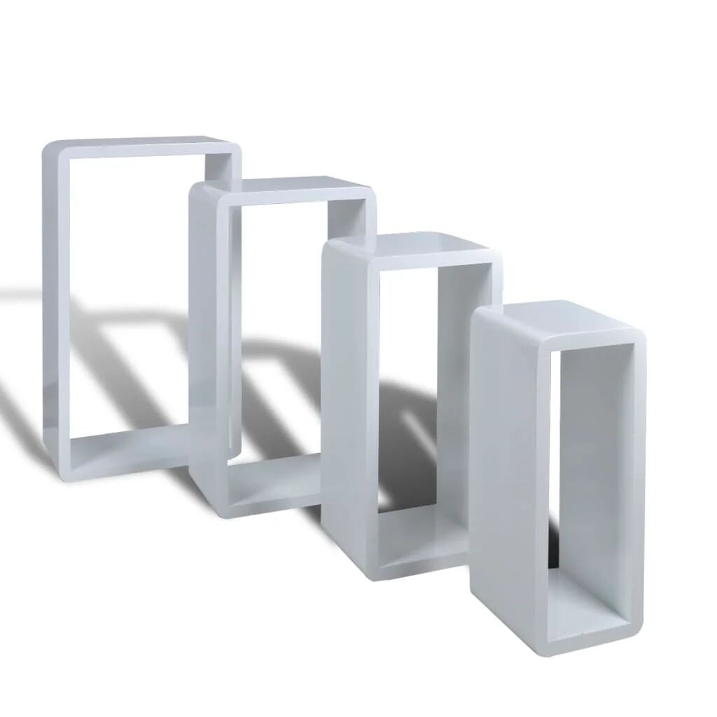 Unbranded Cuboid shelf Set Of 4 White