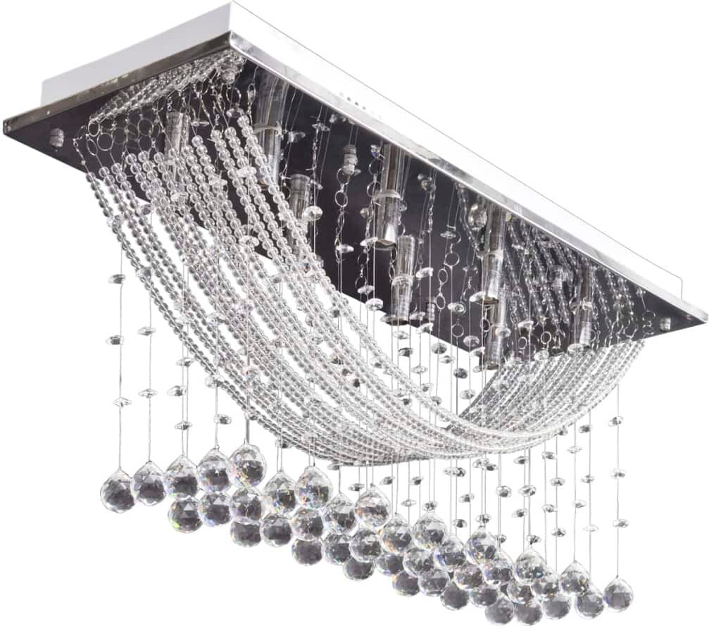 Unbranded Ceiling Lamp With Glittering Glass Crystal Beads 8 x G9 29 Cm