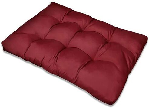 Unbranded Wine Red Upholstered Seat Cushion 120 x 80 x 10 Cm