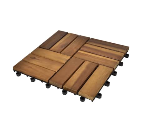 Unbranded Decking Tiles 30 x 30 Cm Acacia Set Of 30