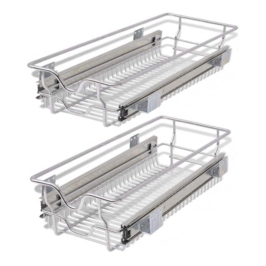 Unbranded Pull-Out Wire Baskets Silver 300 Mm 2 Pcs