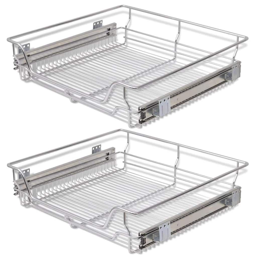 Unbranded Pull-Out Wire Baskets Silver 600 Mm 2 Pcs