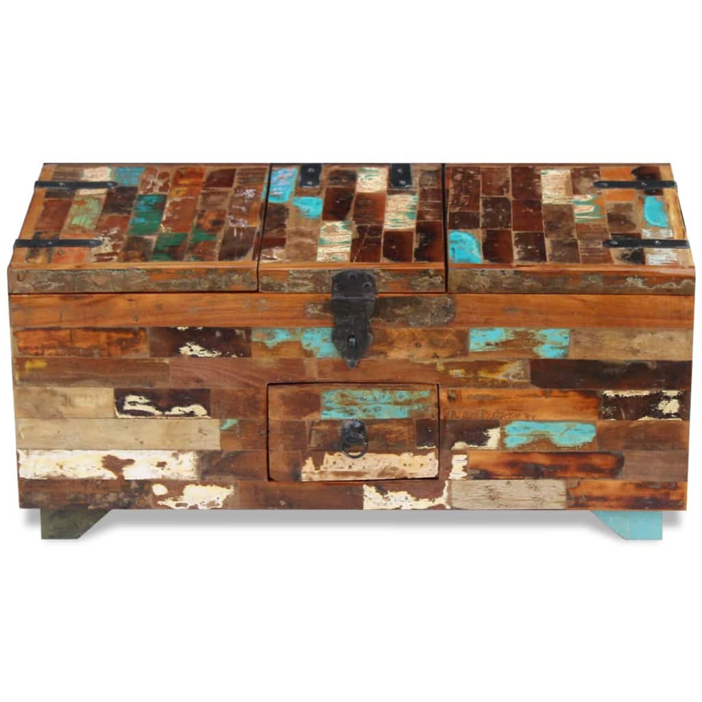 Unbranded Coffee Table Box Chest Solid Reclaimed Wood 80 x 40 x 35 Cm