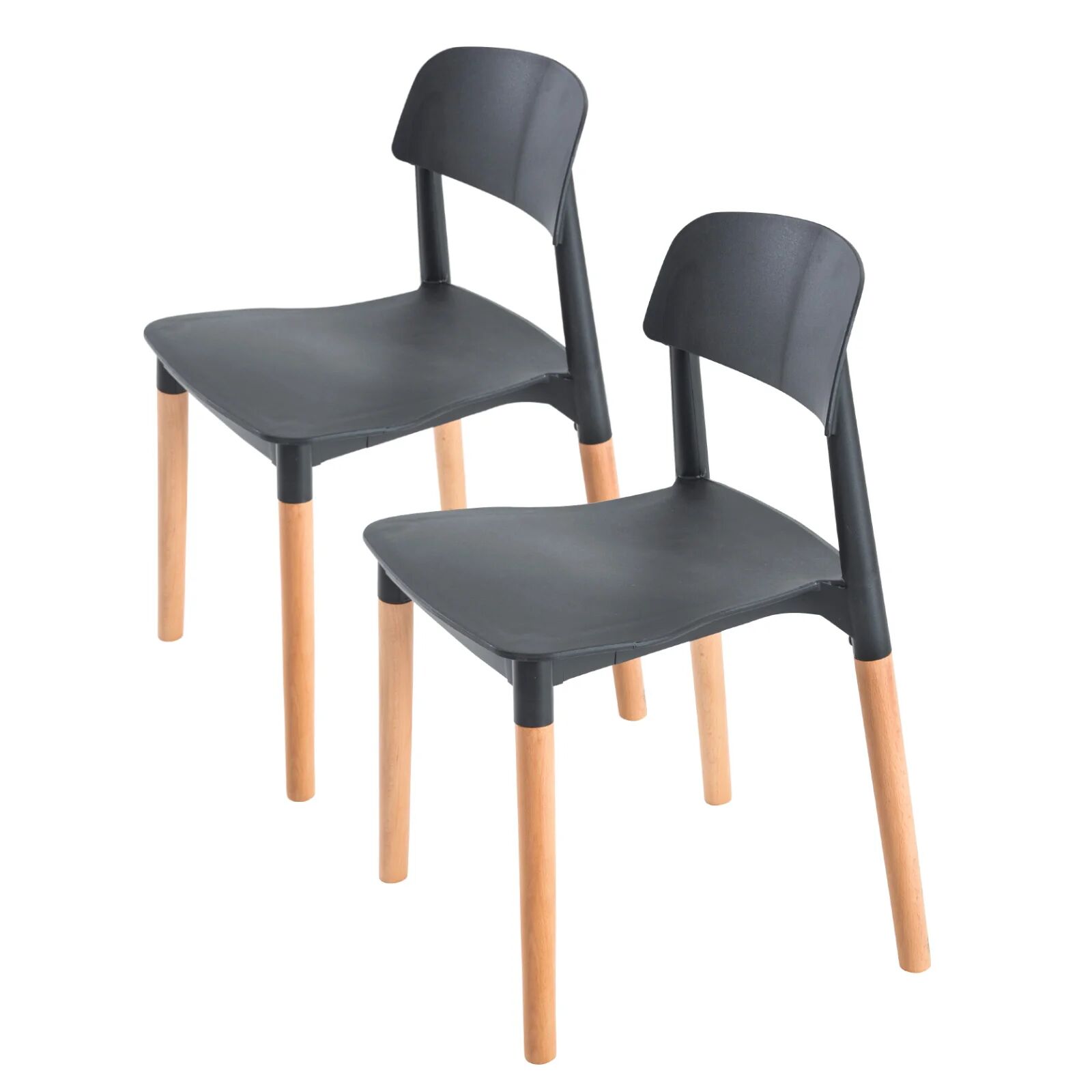 Unbranded Belloch Stackable Dining Chairs (2 Pcs) - Black