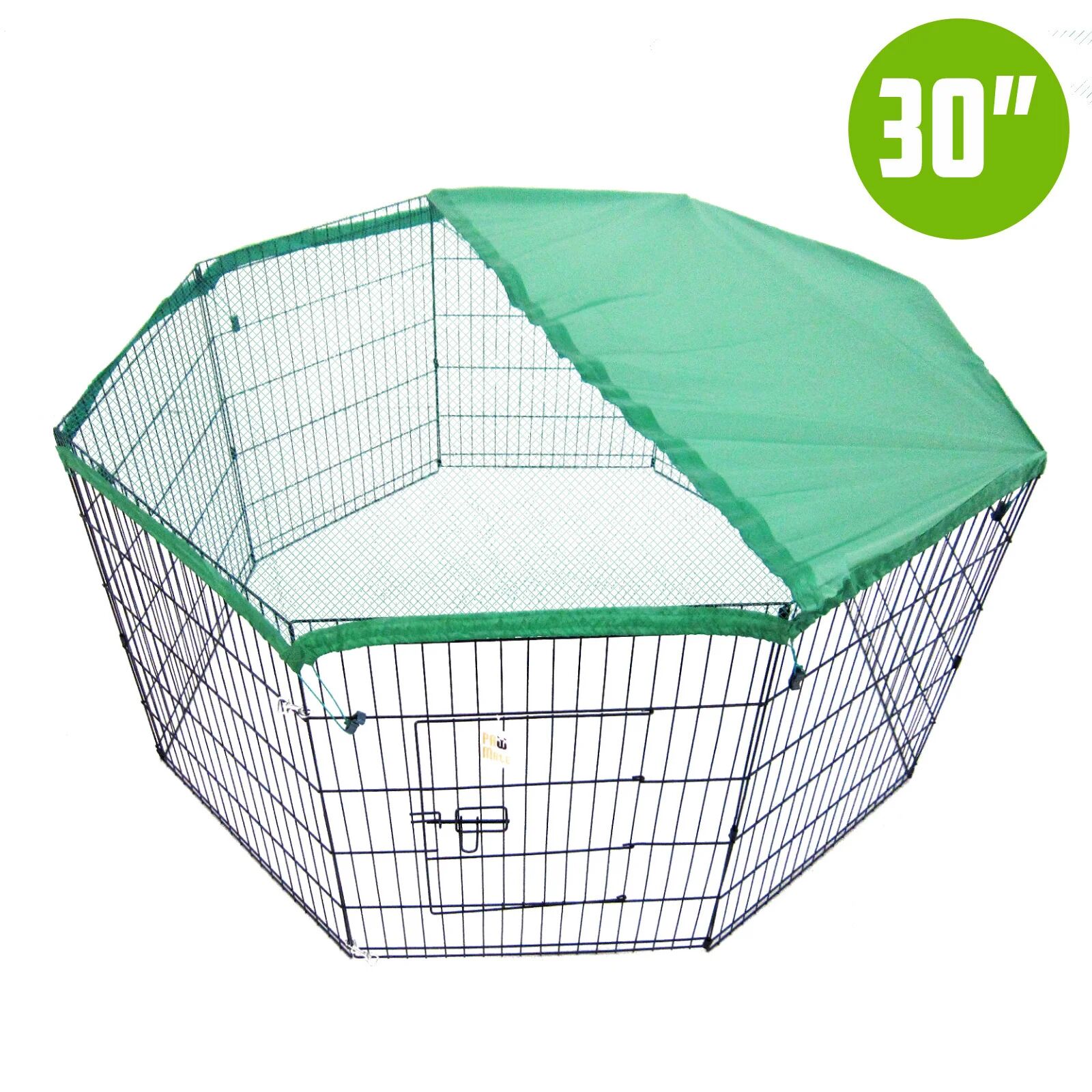 Paw Mate 8 Panel Foldable Pet Playpen 30" W/ Cover - Green