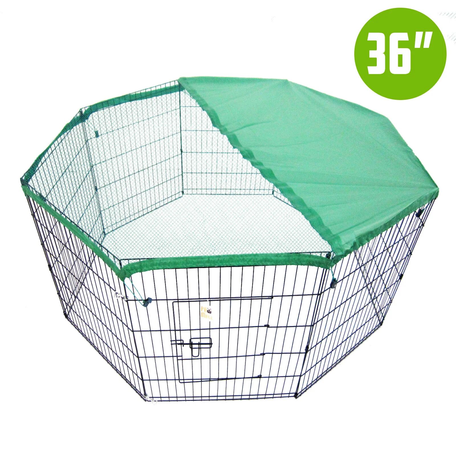 Paw Mate 8 Panel Foldable Pet Playpen 36" W/ Cover - Green