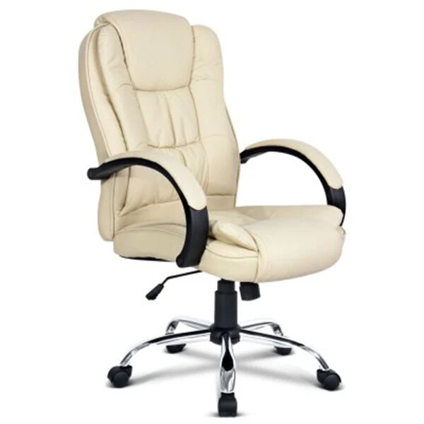 Unbranded Office Chair Gaming Computer Chairs Executive Pu Leather Seat Beige