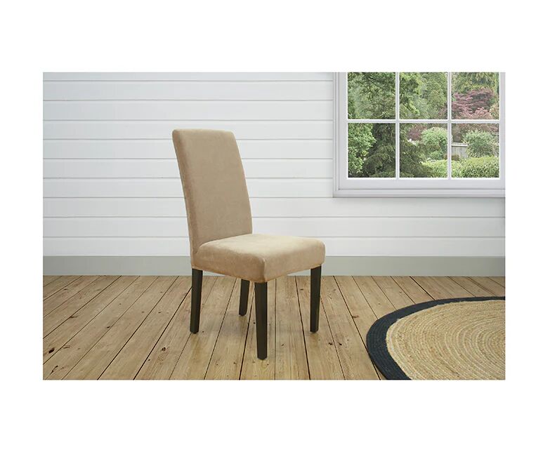 Unbranded Stretch Pearson Dining Chair Cover Dark Flax