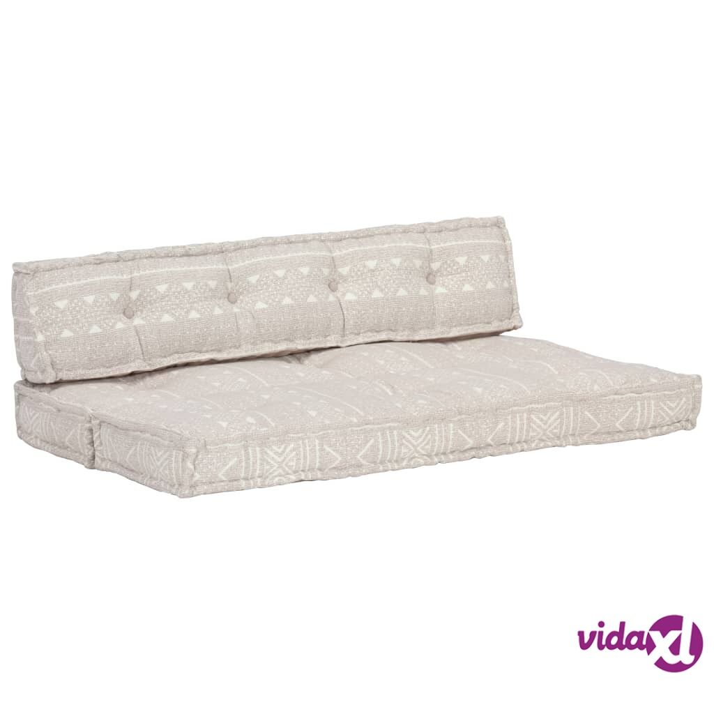 vidaXL Pallet Sofa Cushion Light Brown Fabric Patchwork