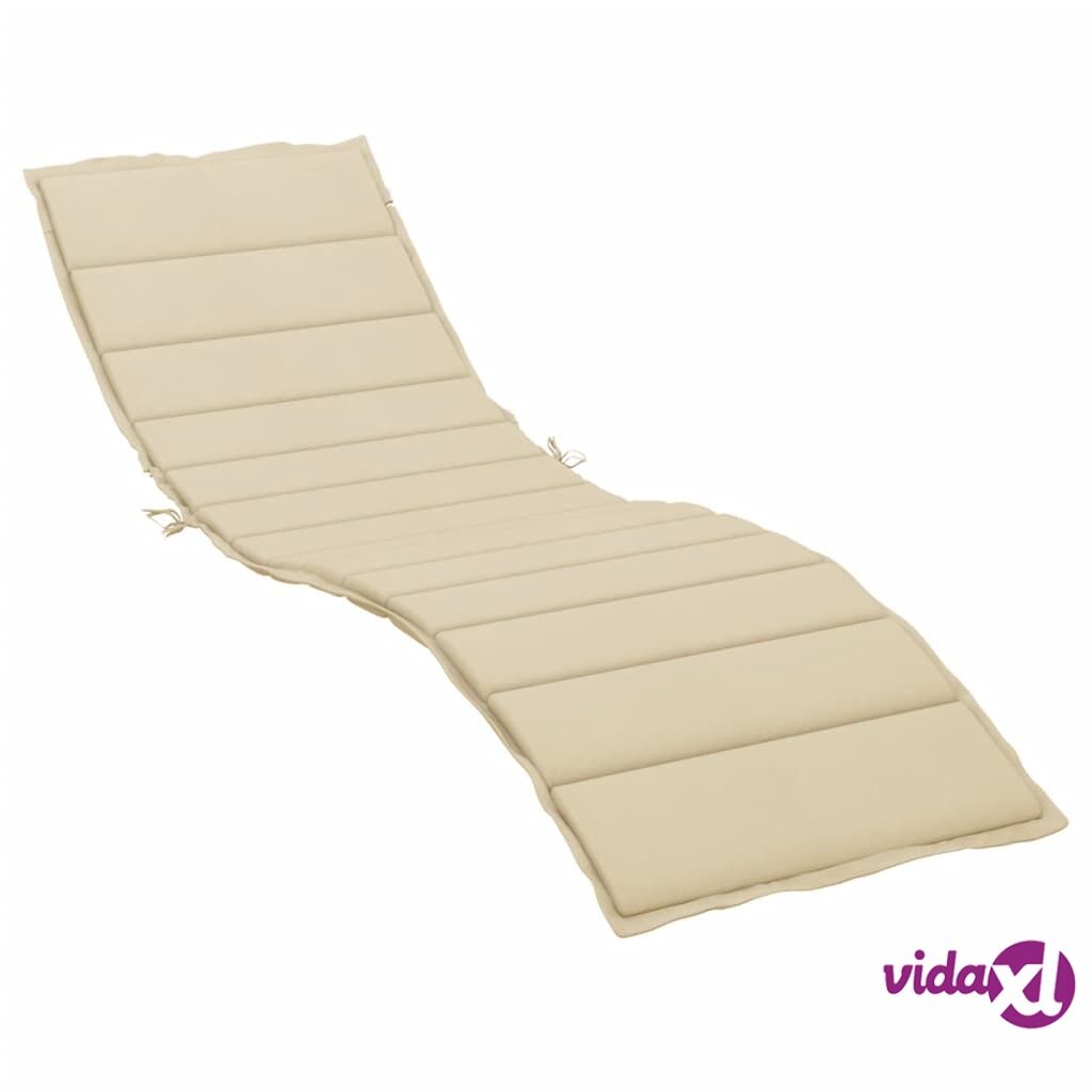 vidaXL Sun Lounger Cushion Beige 200x60x3 cm Fabric