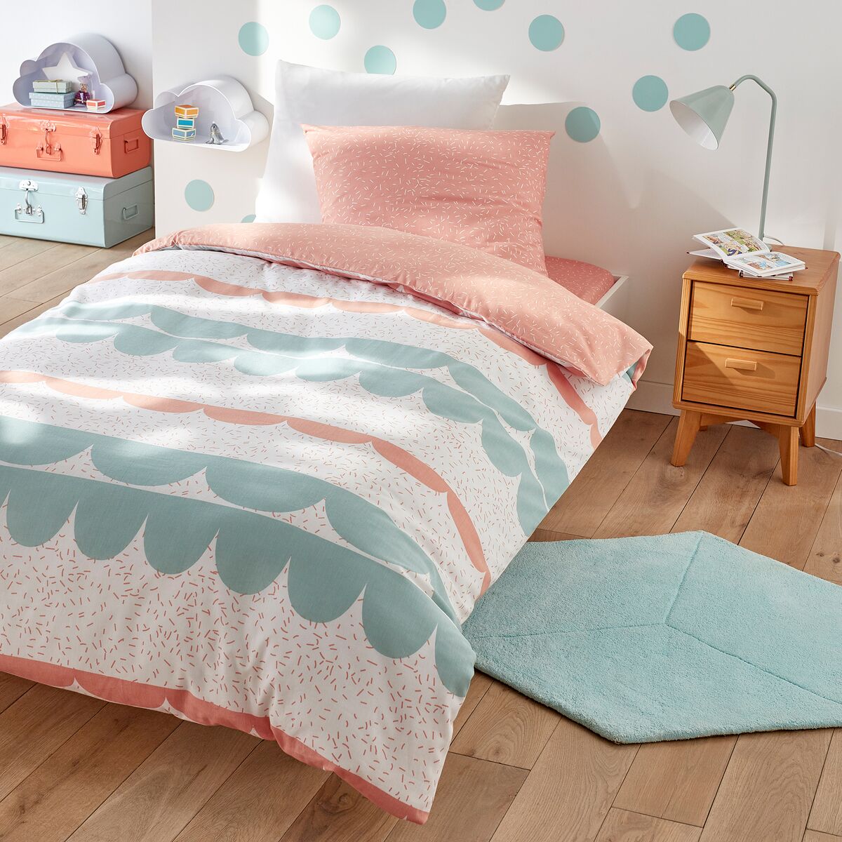 LA REDOUTE INTERIEURS Housse de couette pur coton, Fanions