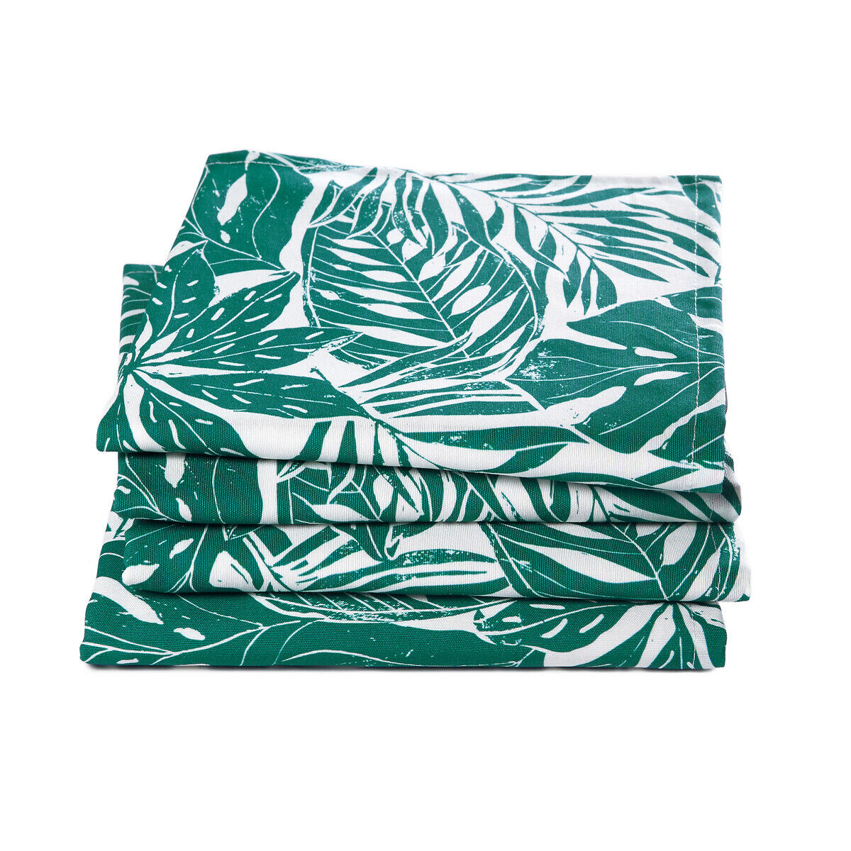 LA REDOUTE INTERIEURS Lot de 4 serviettes de table polycoton, Ficus