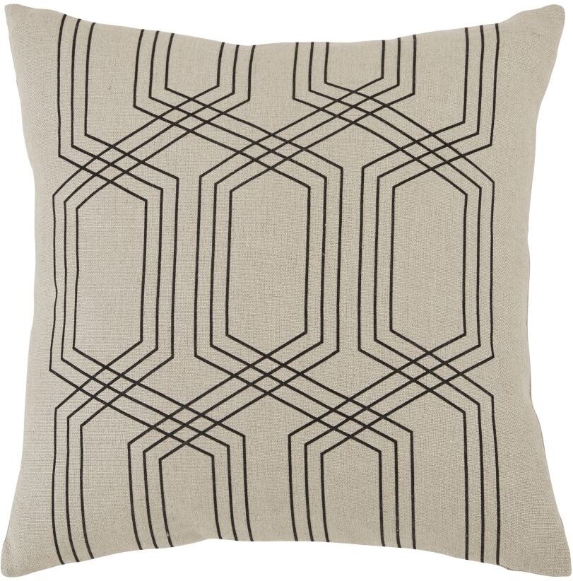 Maisons du Monde Coussin en lin noir et beige 44x44