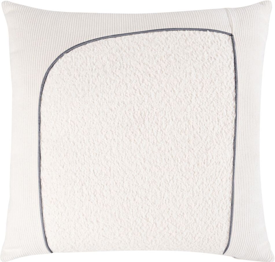 Maisons du Monde Coussin en velours côtelé blanc et fines bouclettes 45x45