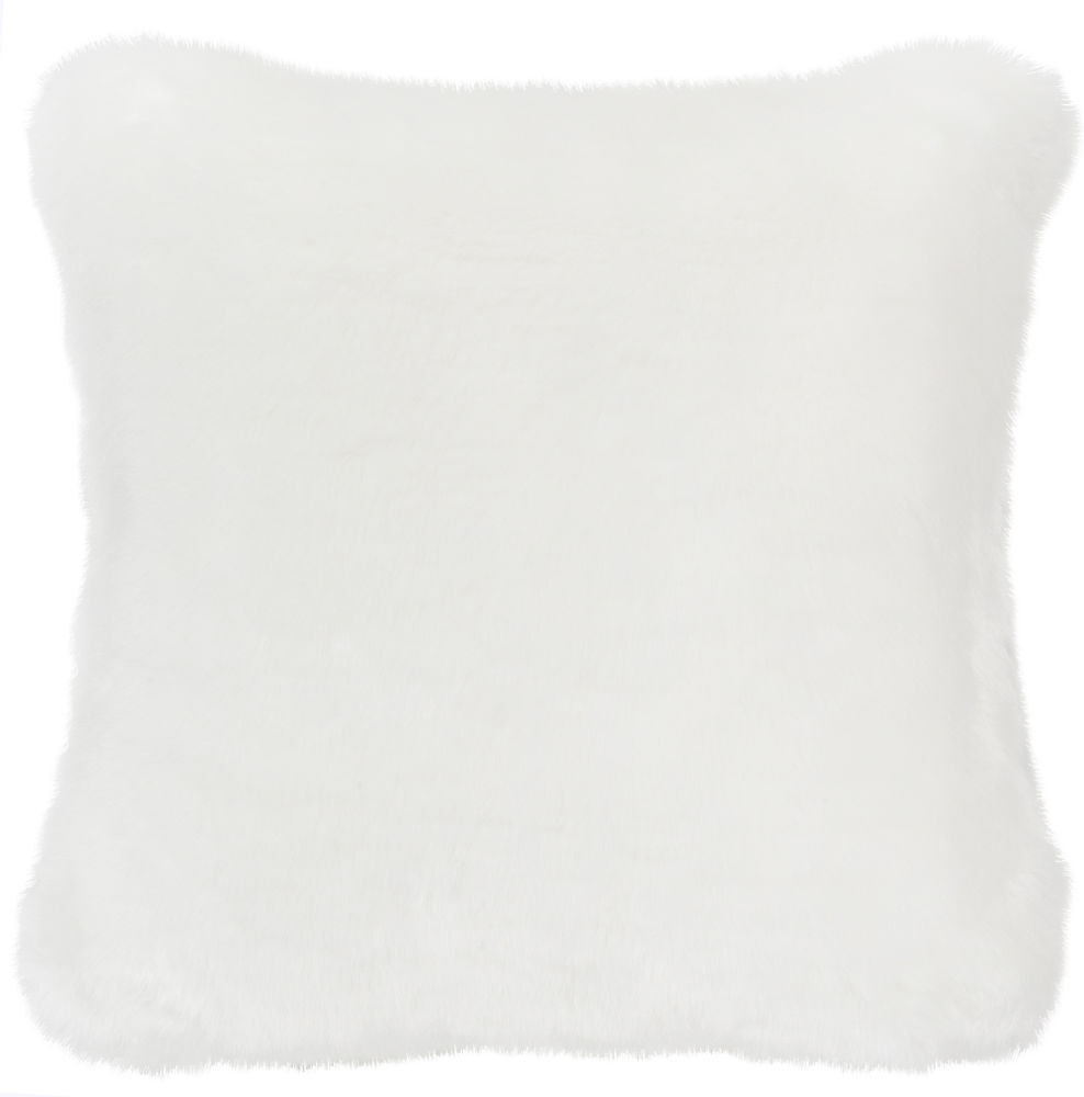 Maisons du Monde Coussin imitation fourrure blanche 45x45