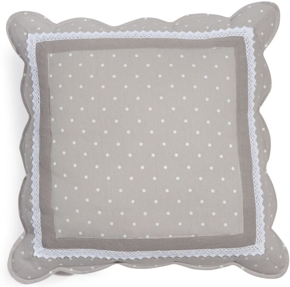 Maisons du Monde Coussin taupe motifs à pois imprimés 60x60