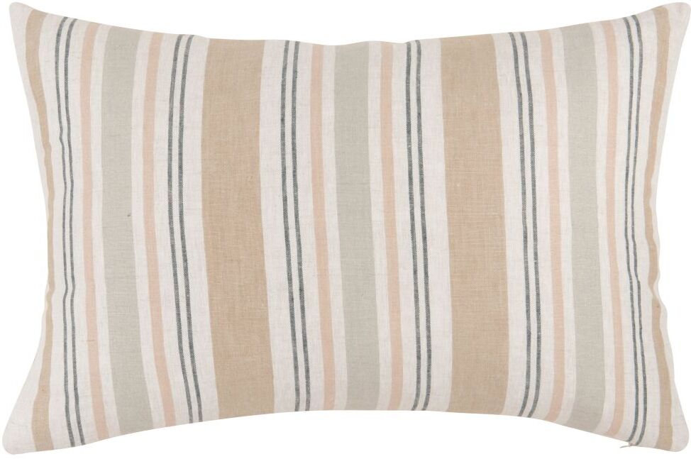 Maisons du Monde Housse de coussin à rayures beiges et multicolores 40x60