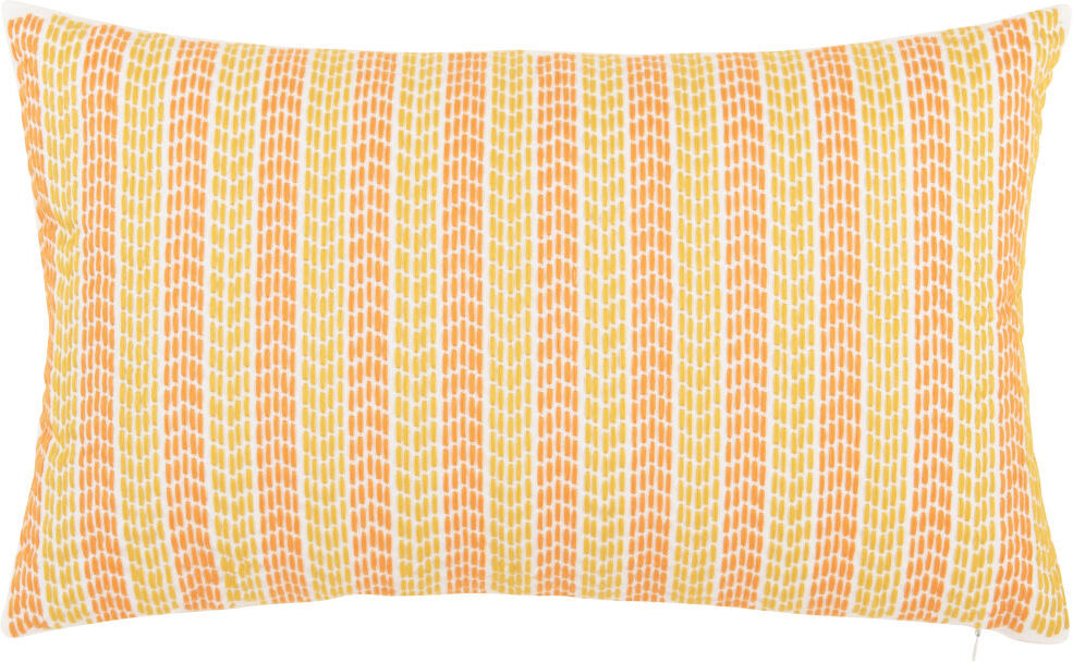 Maisons du Monde Housse de coussin en coton broderie jaune et orange 30x50