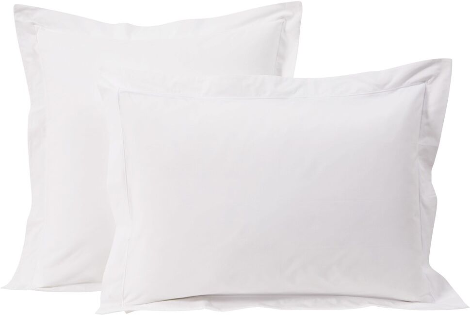 Maisons du Monde Taie d'oreiller hôtellerie en percale de coton blanc 50x70