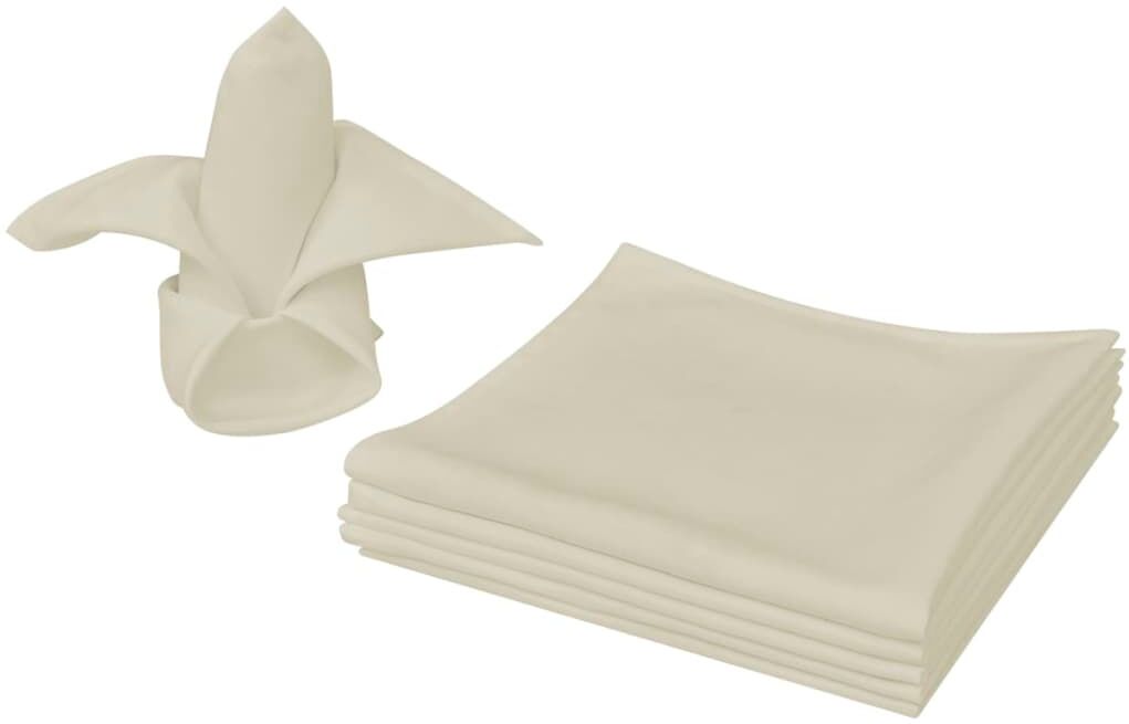 vidaXL Serviettes de table 10 pcs Crème 50x50 cm