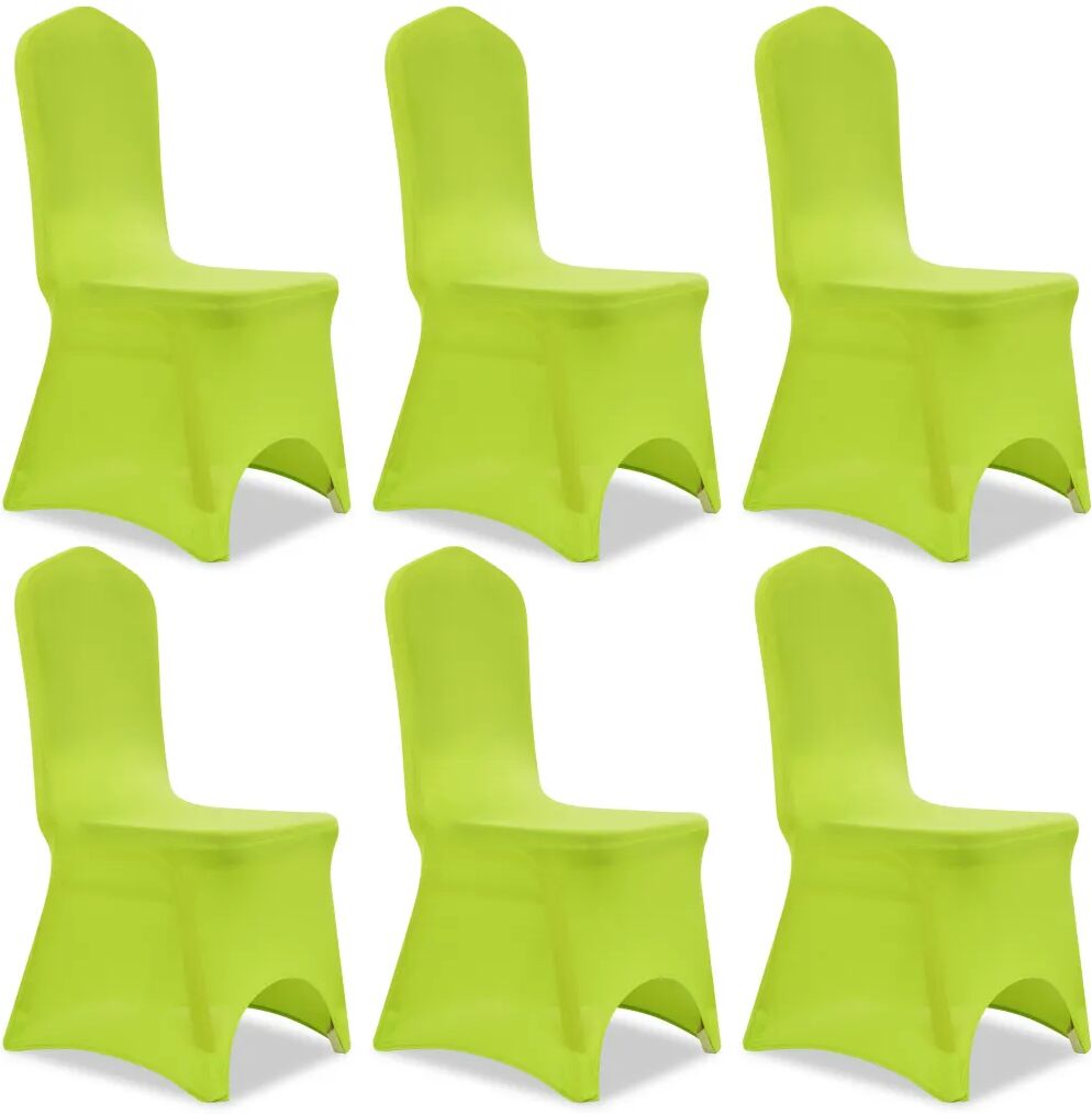 vidaXL Housse de chaise extensible 6 pcs vert