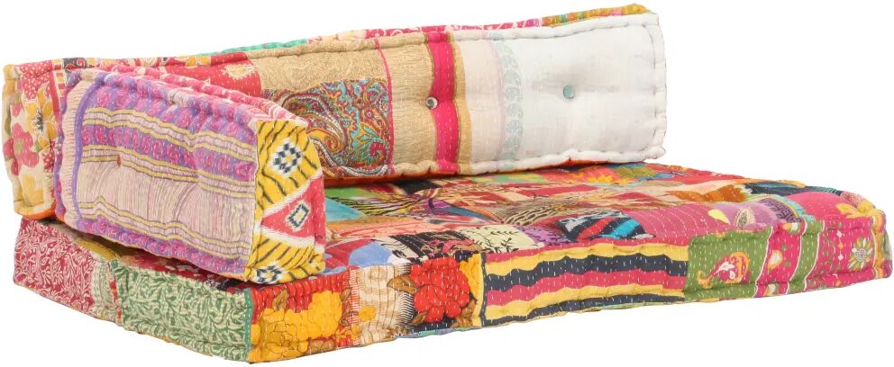 vidaXL Coussin de canapé palette Multicolore Tissu Patchwork