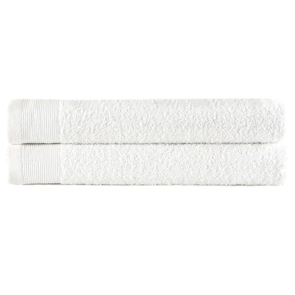 vidaXL Serviettes à main 2 pcs Coton 450 g/m² 50x100 cm Blanc