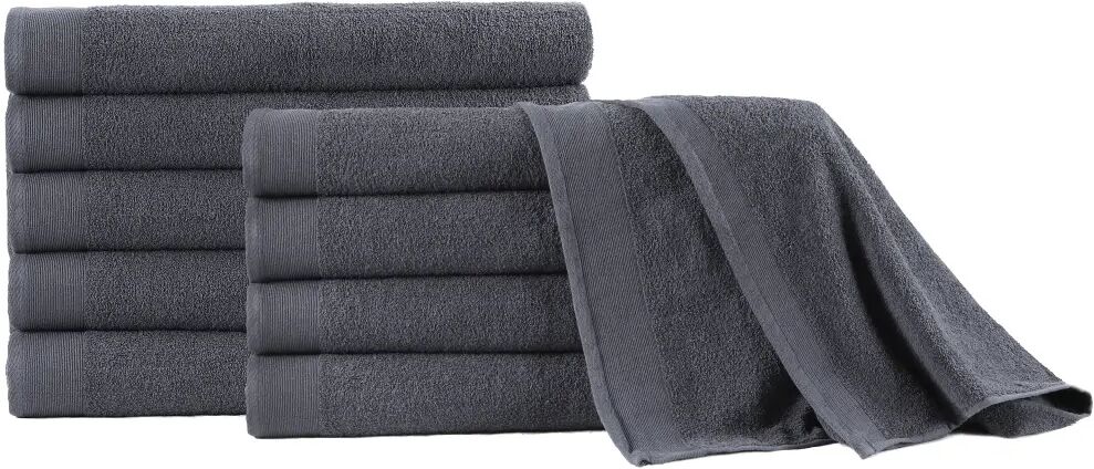 vidaXL Serviettes de sauna 5 pcs Coton 450 g/m² 80x200 cm Anthracite