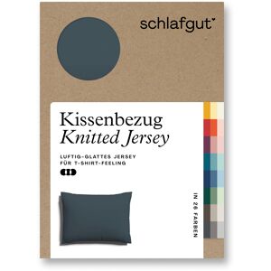 Schlafgut Kissenbezug »Knitted Jersey aus Bio-Baumwolle mit Elasthan,... Grey Deep  B/L: 60 cm x 80 cm
