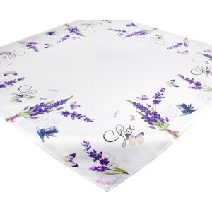 Delindo Lifestyle Mitteldecke »Lavendel ZWEIGE«, (1 St.), Strukturgewebe,... flieder/weiss  B/L: 85 cm x 85 cm