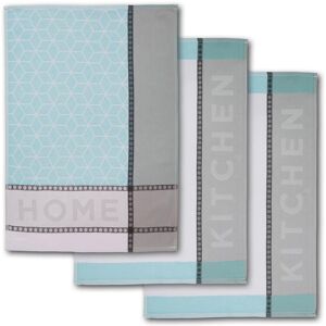 Dyckhoff Geschirrtuch »HOME / KITCHEN«, (Set, 6 tlg.), mit zwei verschiedenen... blau/weiss/grau