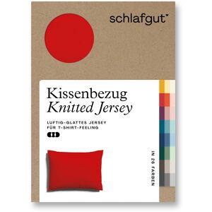 Schlafgut Kissenbezug »Knitted Jersey aus Bio-Baumwolle mit Elasthan,... Red Deep  B/L: 60 cm x 80 cm