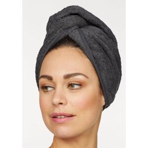 my home Turban-Handtuch »Juna, Turban (2 Stück), 100% Baumwolle«, (2 St.),... anthrazit