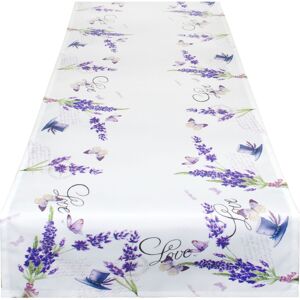 Delindo Lifestyle Tischläufer »Lavendel ZWEIGE«, (1 St.), Strukturgewebe,... flieder/weiss Größe B/L: 40 cm x 140 cm