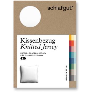 Schlafgut Kissenbezug »Knitted Jersey aus Bio-Baumwolle mit Elasthan,... Full-White Größe B/L: 40 cm x 40 cm