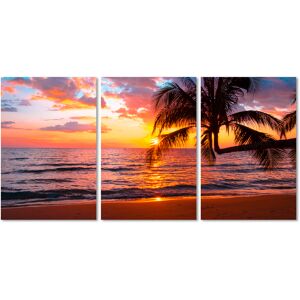queence Acrylglasbild »Paradise Beach 3-teilig«, Strand, (1 St.) pink Größe