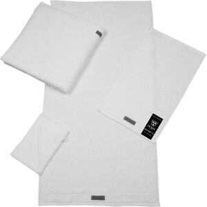 ROSS Handtuch »Smart«, (2 St.), Uni-Rippe mit Velourslabel weiss Größe