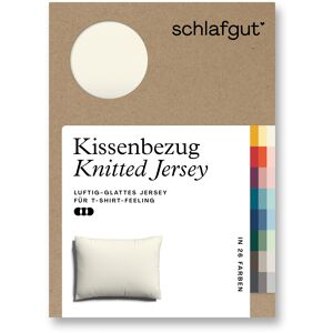 Schlafgut Kissenbezug »Knitted Jersey aus Bio-Baumwolle mit Elasthan,... Yellow Light Größe B/L: 60 cm x 80 cm