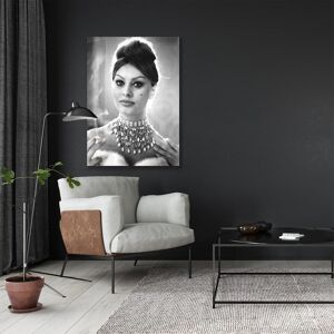 queence Acrylglasbild »Glama«, Schwarz-Weiss-Frau-Stars, Sophia Loren, Fine... grau Größe