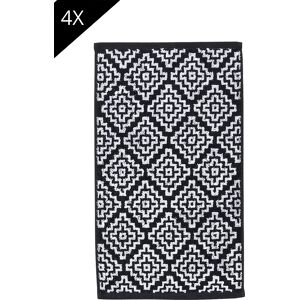 done.® Handtuch Set »Daily Shapes Boho«, (Set, 4 St., 4 Gästetücher (30x50... schwarz/weiss Größe