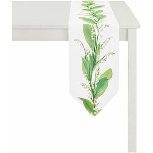 Apelt Tischband »5303 SPRINGTIME, Frühjahrsdeko, Frühling«, (1 St.) grün/weiss Größe B/L: 25 cm x 175 cm