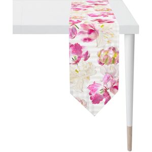 Apelt Tischband »6405 SPRINGTIME, Frühjahrsdeko, Frühling«, (1 St.),... weiss/rosa/natur Größe B/L: 25 cm x 175 cm