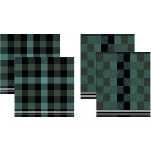 DDDDD Geschirrtuch »Feller«, (Set, 4 tlg., Combi-Set: bestehend aus 2x... grün/schwarz Größe