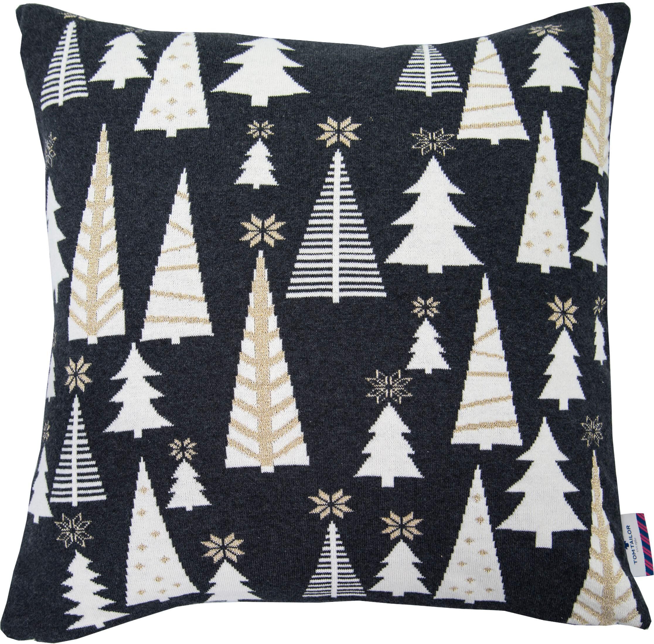 TOM TAILOR Kissenhülle »GLAMOUR CHRISTMAS«, (1 St.) grau  1x 50x50 cm